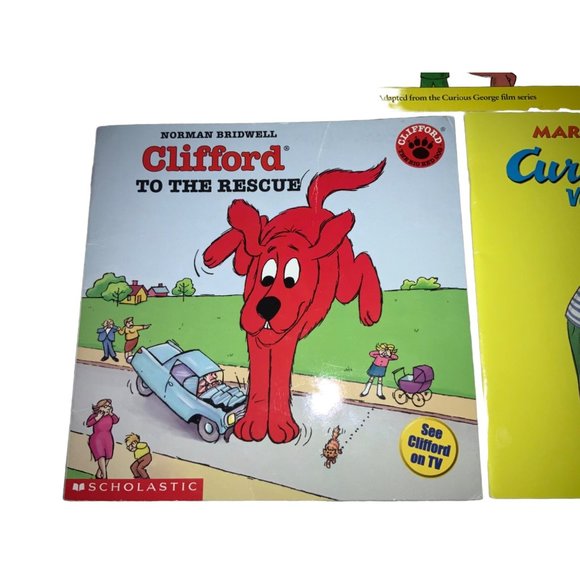 5 Children Books-  Curious George & Clifford the Big Red Dog - Picture 4 of 6